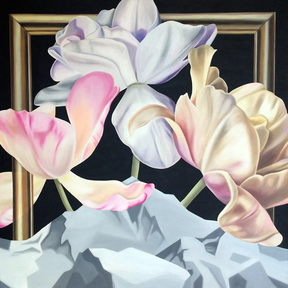 Spring In The Alps, 2019, oil/acrylic on canvas, 100x100x4cm (sold)