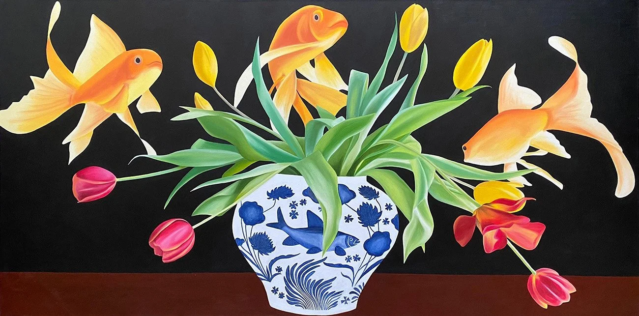 March. Pisces., 2018, oil/acrylic on canvas, 70x140x4cm (available)