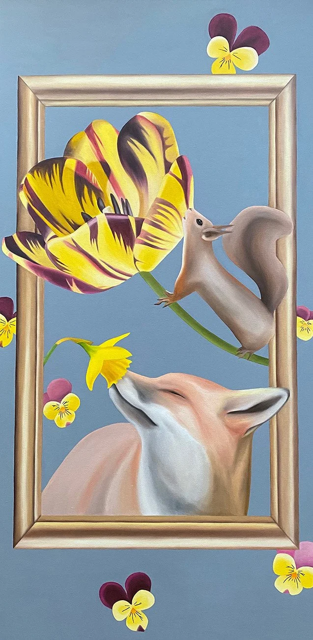 Spring Melody, 2020, oil/acrylic on canvas, 140x70x4cm (available)