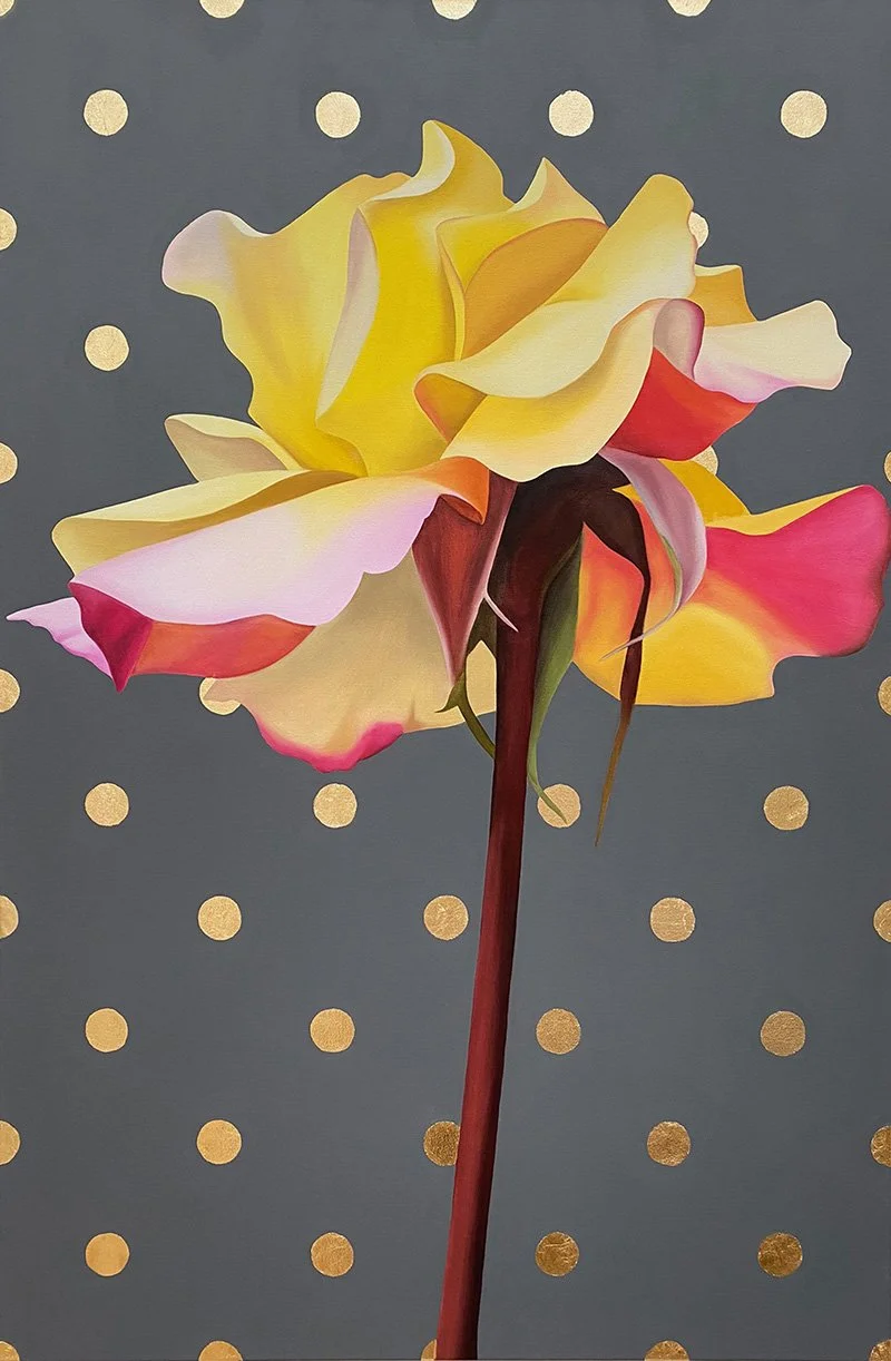 Majestic, 2020, oil/acrylic/gold metal leaf on canvas, 120x80x4cm (sold)