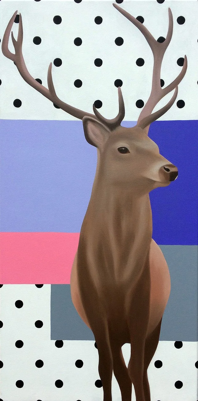 Mr. Deer, 2018, oil/acrylic on canvas, 100x50x4cm (available)