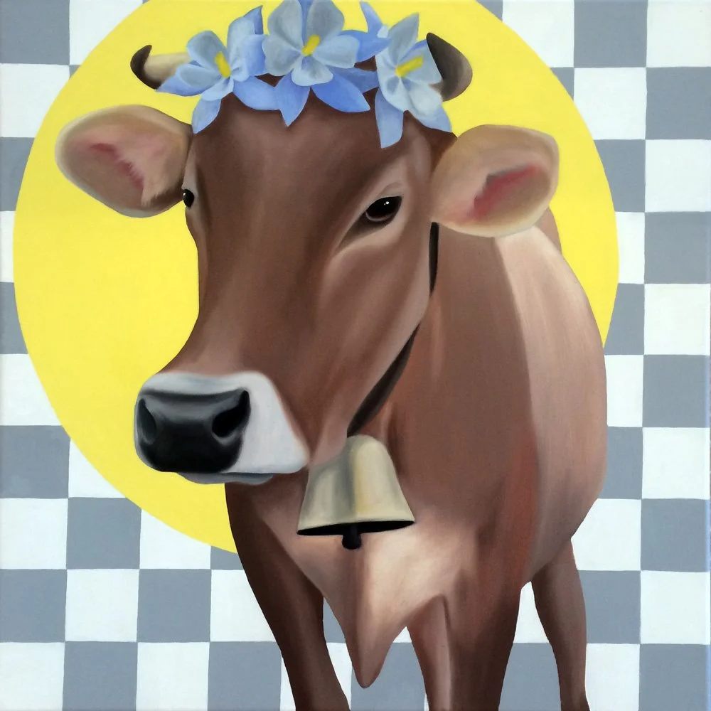 Miss Columbine, 2018, oil/acrylic on canvas, 50x50x4cm (sold)