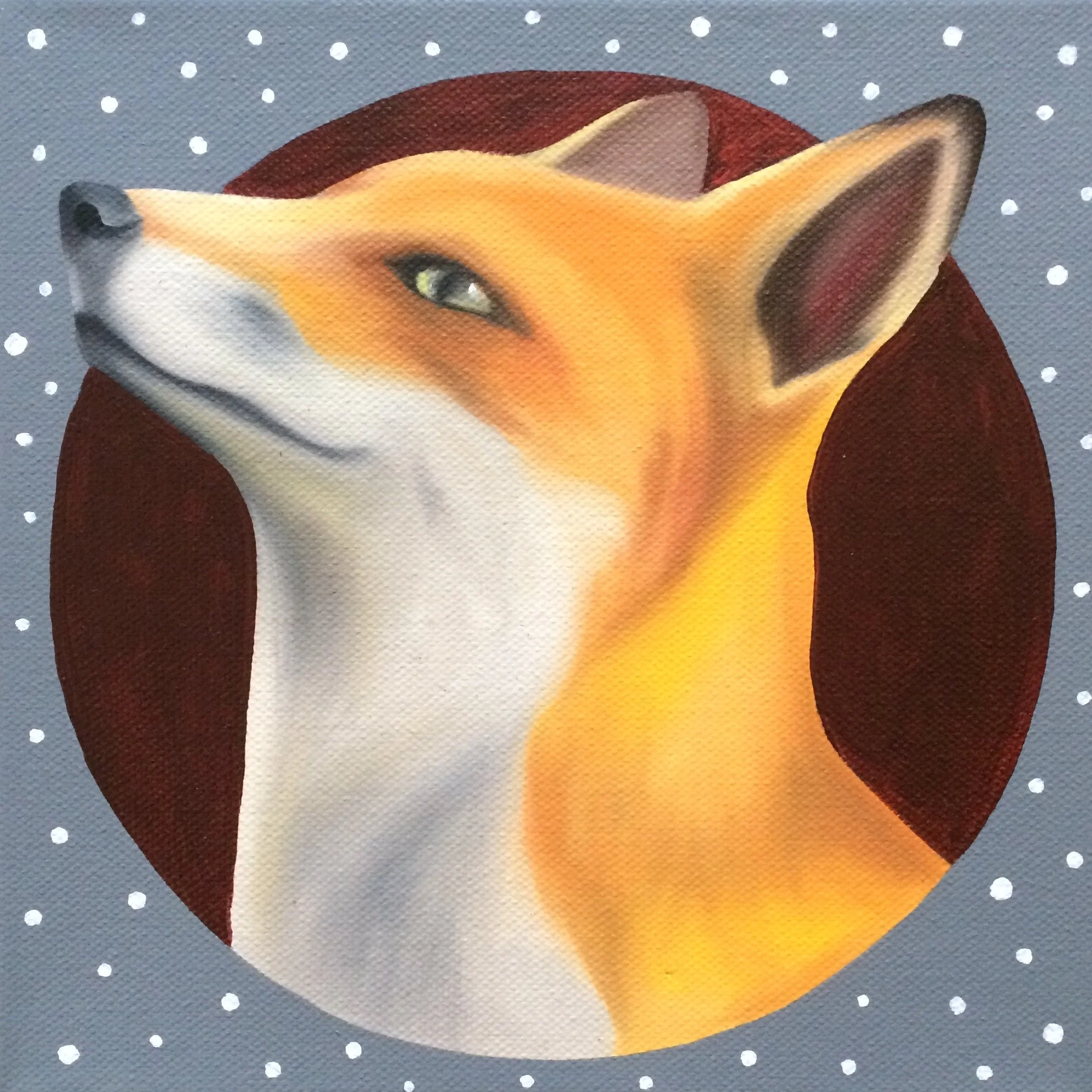 Red Fox, 2018, oil/acrylic on canvas, 20x20x2cm (sold)