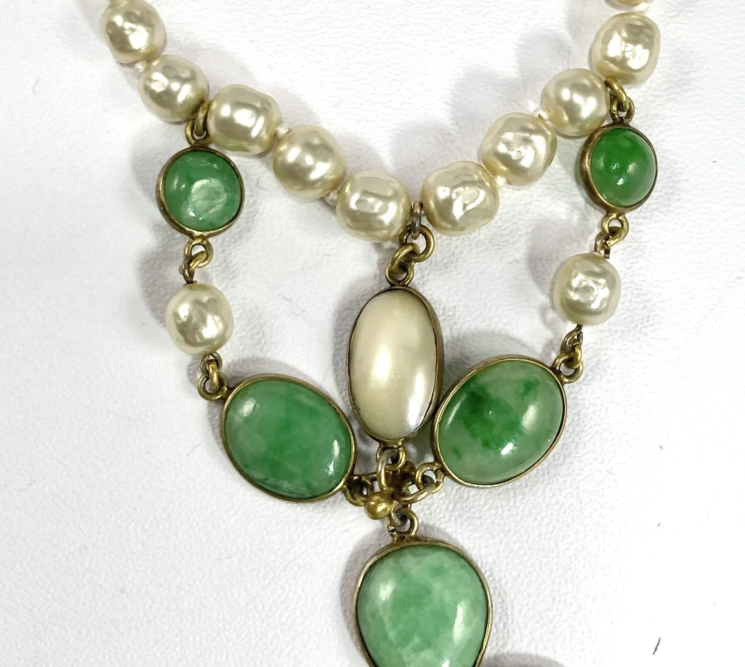 Grand Pendentif Vintage En Perles - Style Louis Rousselet / Gripoix, Occasion, Bijou Ancien