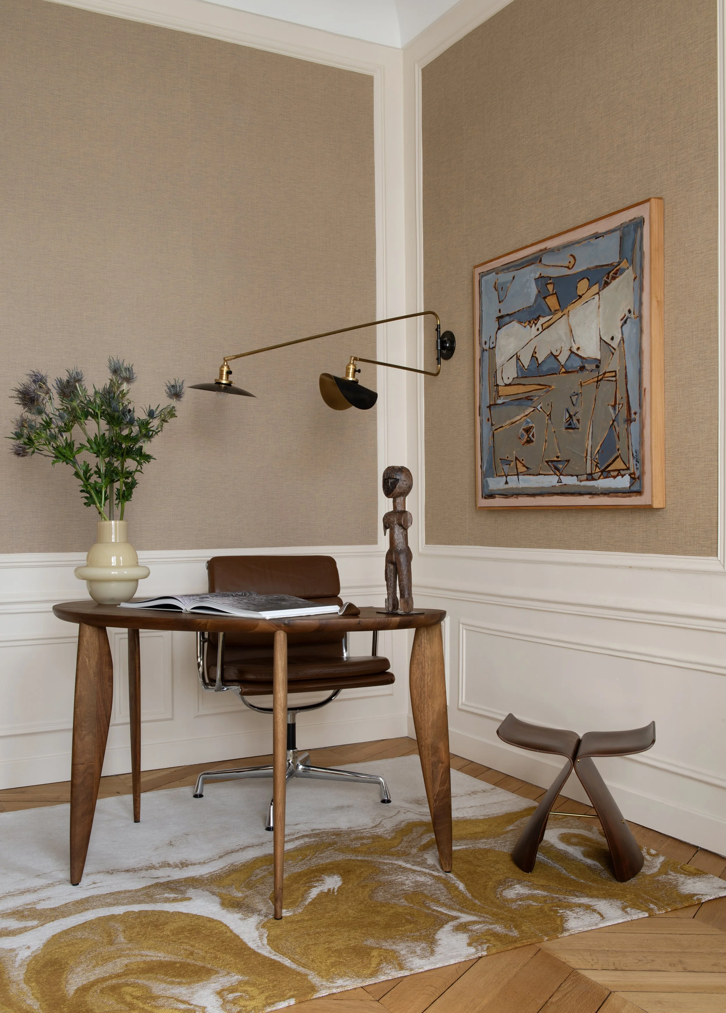 Bureau d'un appartement haussmannien, Paris 7e - Maison Babel, architectes d'intérieur à Paris