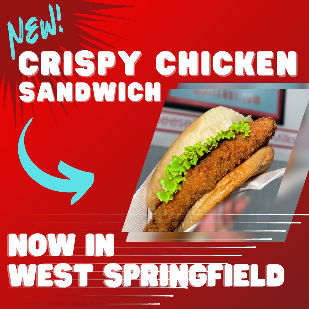 You loved our Chicken Sandwich so much we're giving you what you asked for! Now available at White Hut West Springfield ⭐NEW Crispy Chicken Sandwich for only $6.25!⭐ Now Available Lunch &amp; Dinner 7 DAYS A WEEK! 😍