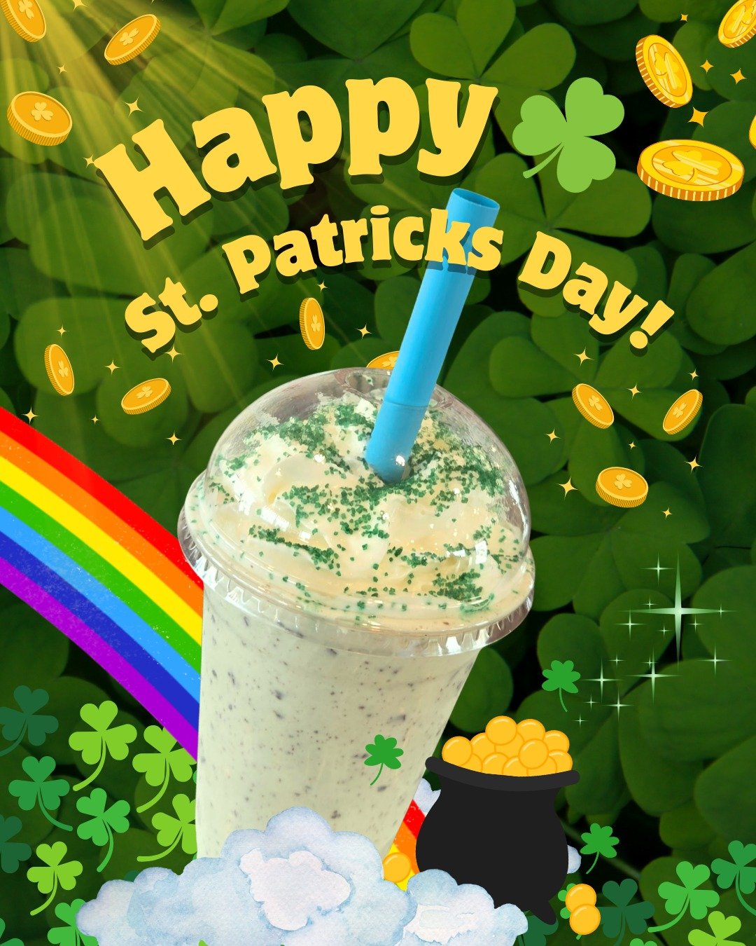 🍀 Happy St. Patrick&rsquo;s Day! 🍀
 Get your green on with Mint Madness Shake! Mint Chocolate Chip shake, whipped cream, and sparkling green sprinkles!

See you at The White Hut!
📍825 Hampden Street, Holyoke, MA
📍280 Memorial Ave, West Springfiel
