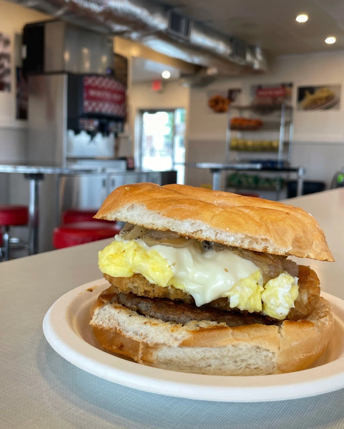 Start your morning right with White Hut&rsquo;s breakfast sandwiches! 
🥓🍳 From classic favorites to loaded creations, we&rsquo;ve got your mornings covered. Swing by and grab yours today!

#whitehut #whatsbetterthanthehut