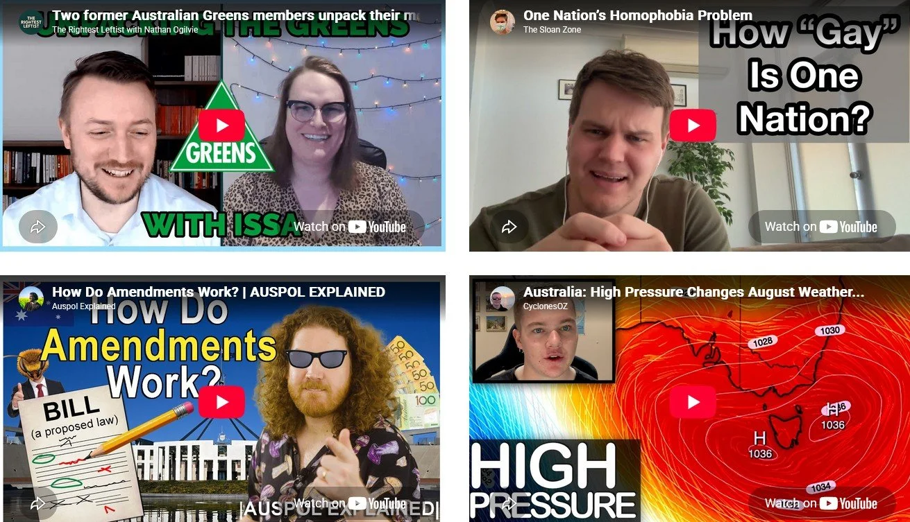 “Serious youtubers” in Australia
