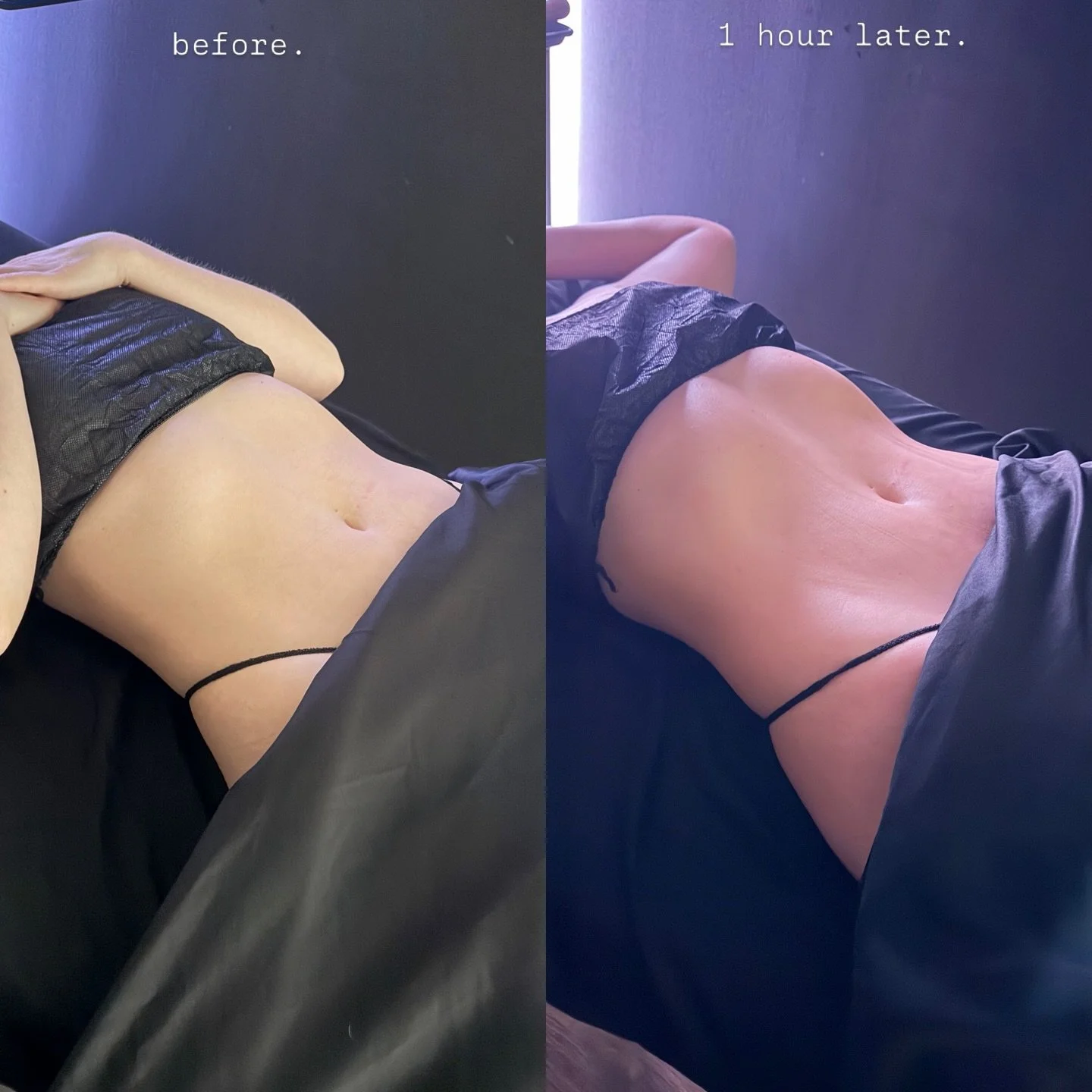 60 minutes. body sculpt+detox.
it never ceases to amaze me how incredible our bodies are. you walk in feeling puffy, inflamed, tired, foggy, etc. and within 1 hour we see and feel the result. visibly smooth &amp; sculpted definition with the real cha