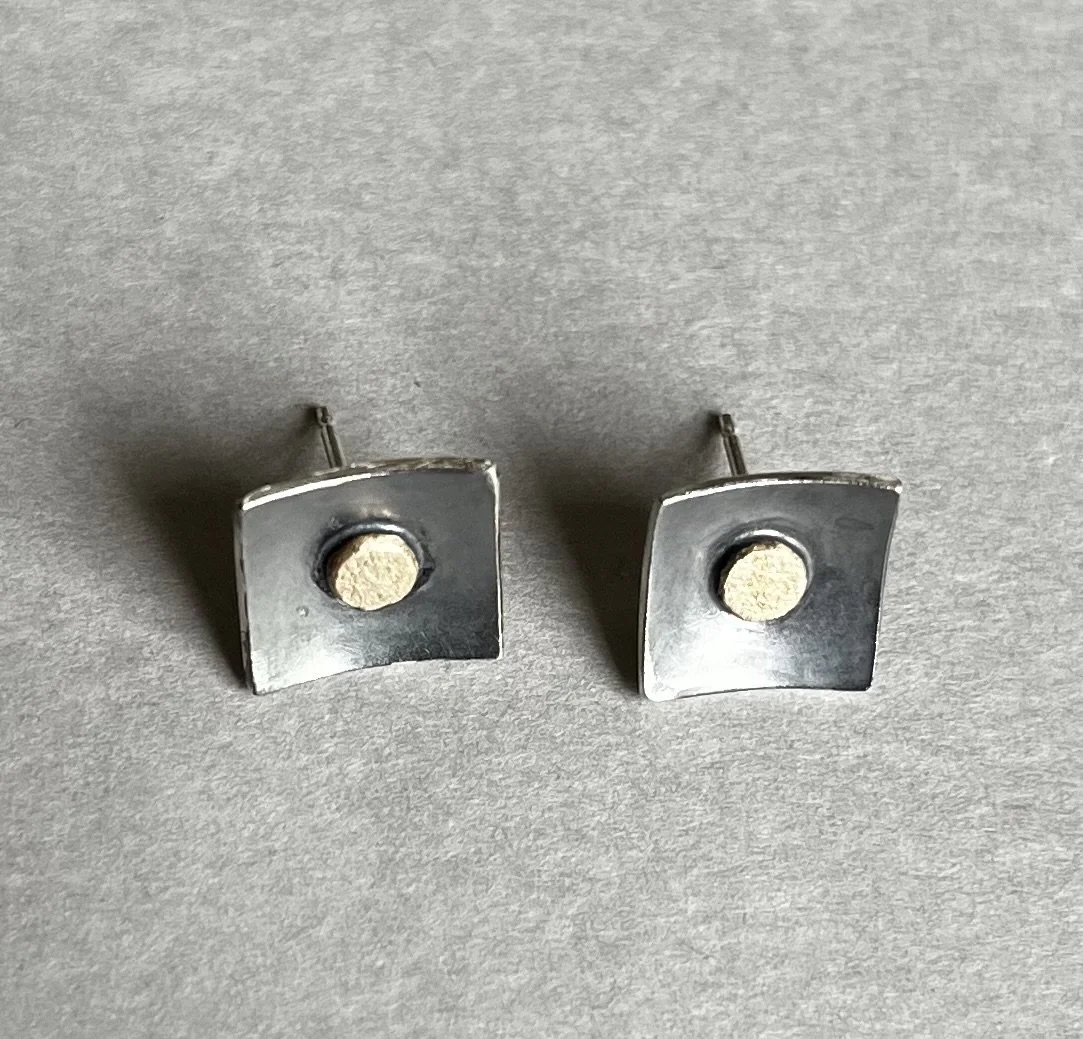 Oxidised silver with 9ct gold beads
