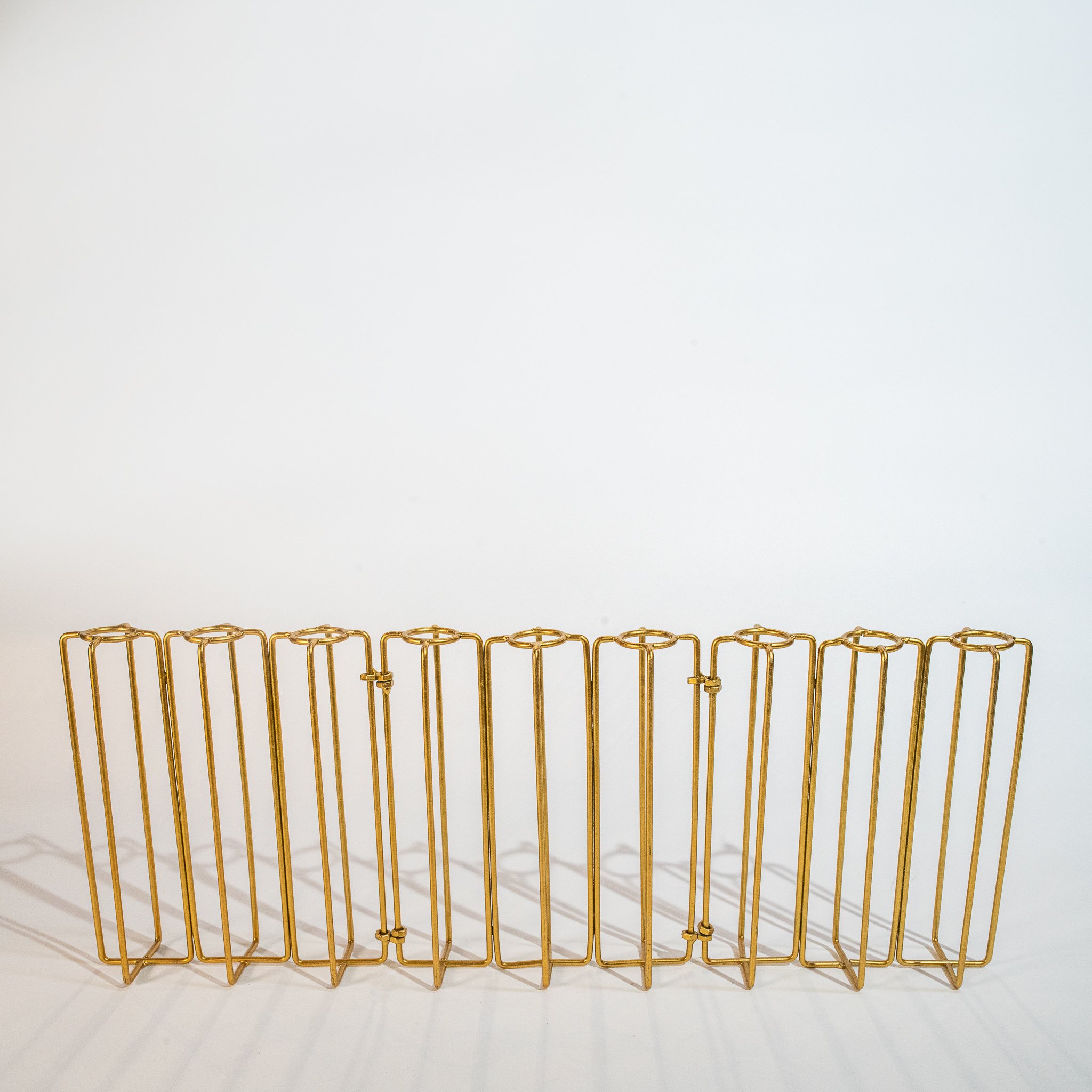 Metal & Glass Jointed Vases (18."5 x 2" x 7.5")