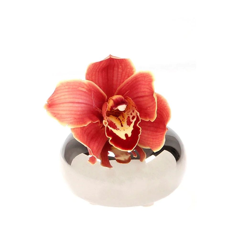 Jojo Ceramic Oval Bud Vase Silver