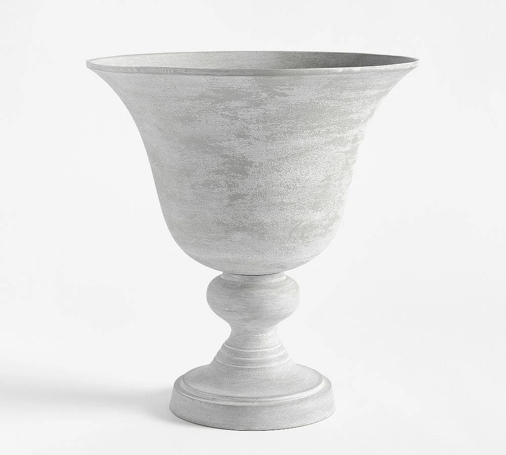 Zinc Pedestal Vase (15"D x 16.75"H)