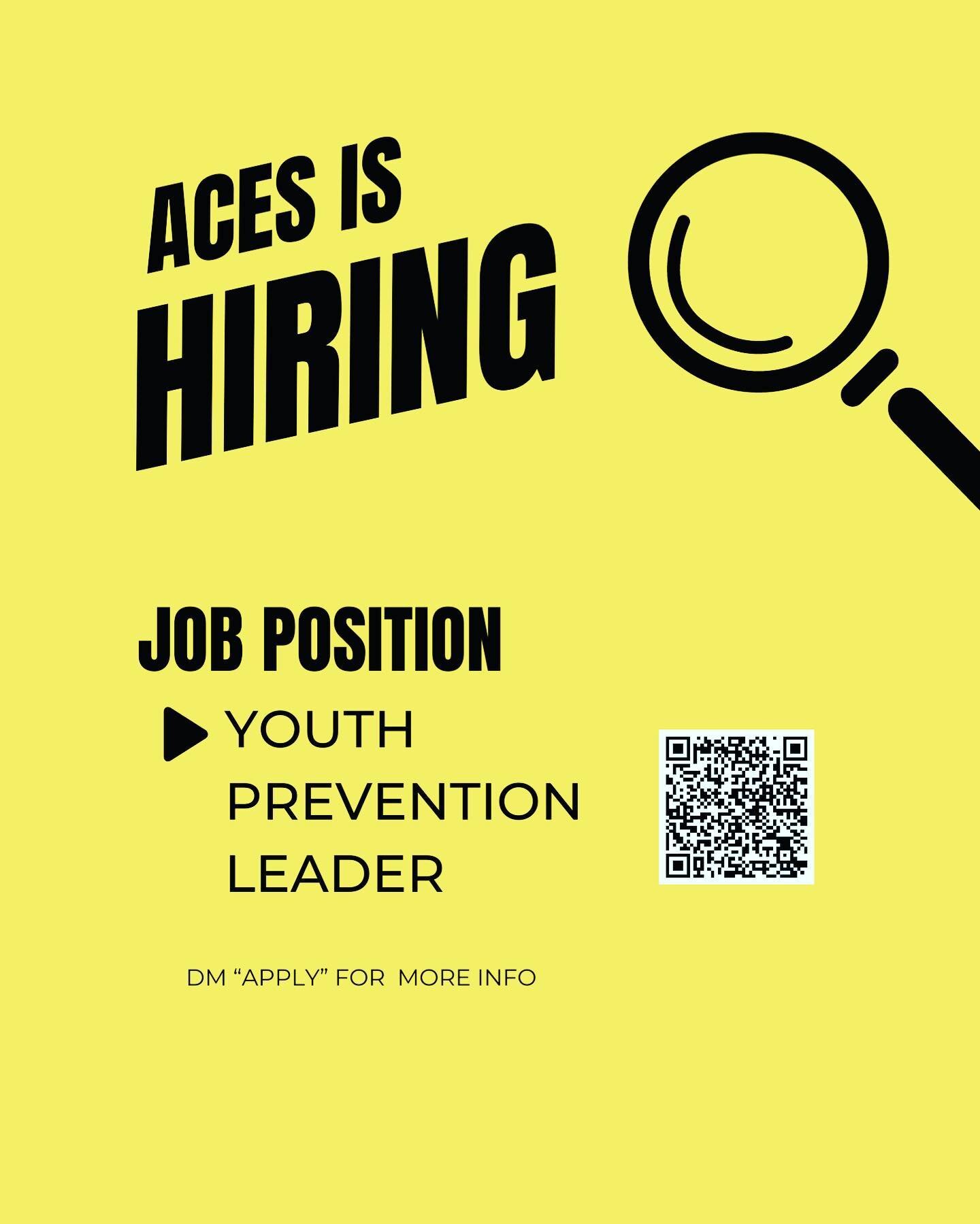 ACES is hiring! If you&rsquo;re in high school looking for a job send us a DM 🙃