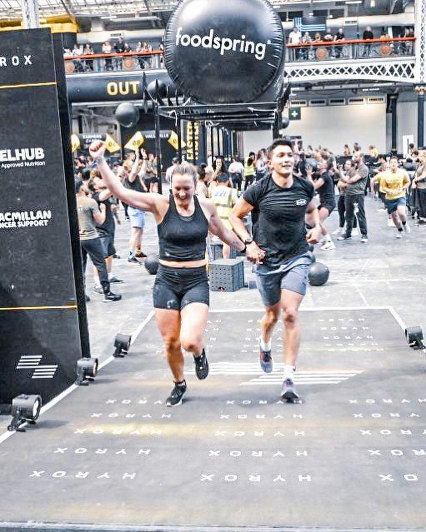 🏅 HYROX OLYMPIA 🏅
Beating our time by 2 mins to get 1.16 felt fab! Even better to do it with @adslees. Thanks for still being my partner even though I ignore all your training advice and as a result still can&rsquo;t walk 2 days later. 
As always t