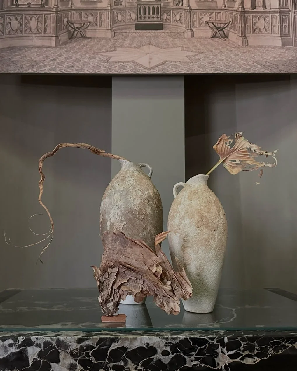 Elevating the ordinary. My installation @strawbhillhouse was not just about the central sculpture, it was about drawing attention to the overlooked and oft-dismissed. Snail-damaged leaves, dead plants, roots and paper made from weeds. Everything that