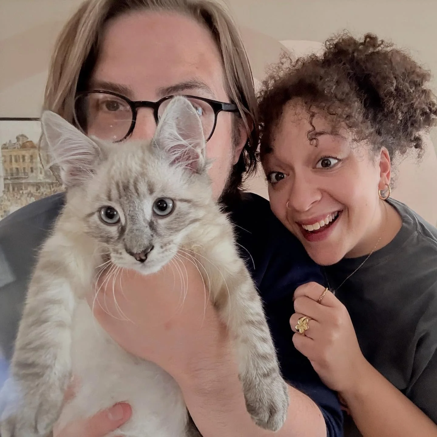 We got Juno a little brother. Introducing: Luca! 

Truly a love at first sight affair. We were on the lookout for a kitten to compliment Juno&rsquo;s goofiness &amp; high energy - and this sweet cotton ball fits the bill. He is a CUDDLY little man, a