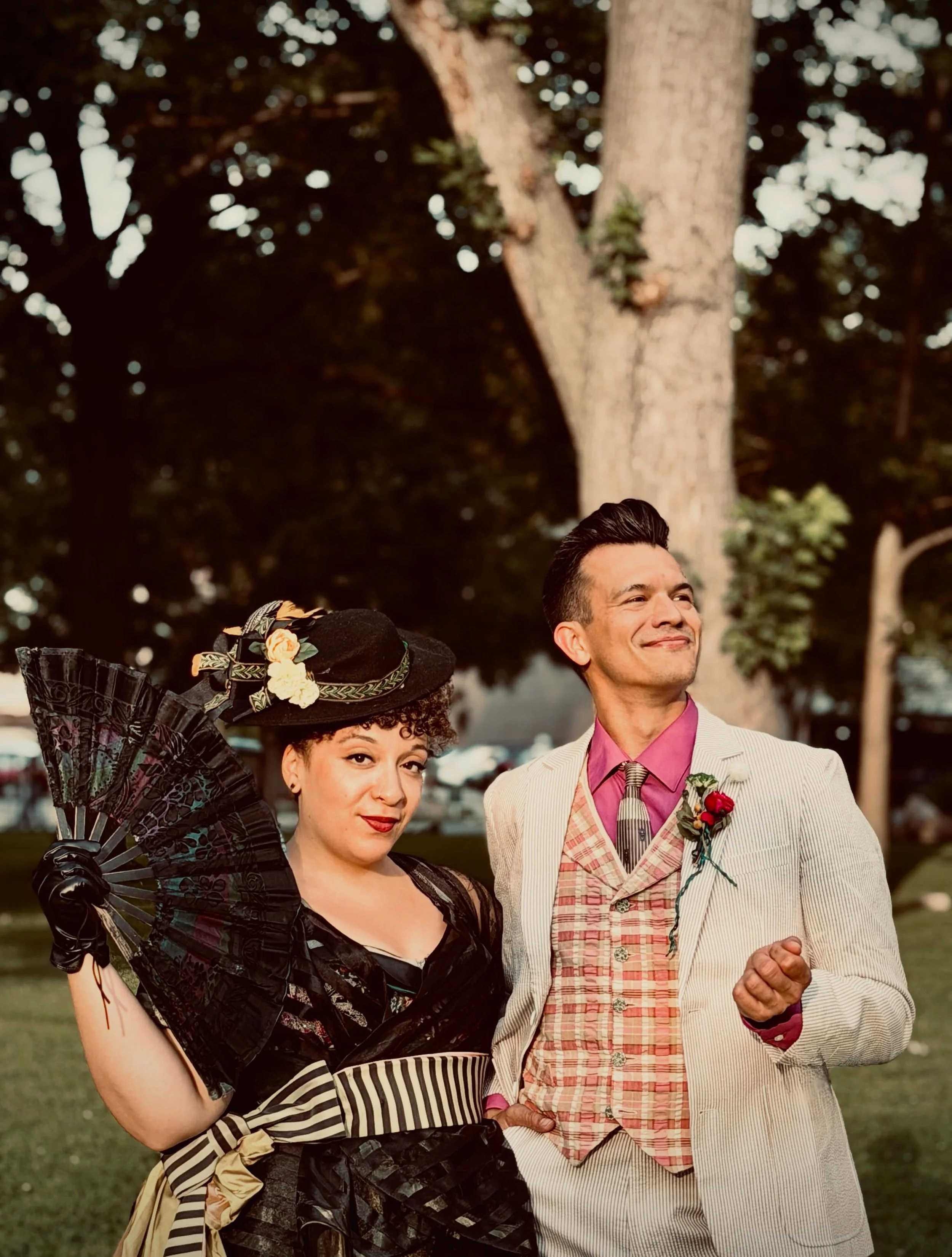 Previews for The Importance of Being Earnest at @oakparkfestival start tomorrow! Do you have your tickets yet? ☕️🫖

👗: Phoebe Boynton
📸: @octavio.montess 
Editing and handsome stage fianc&eacute;: @thomaschadb