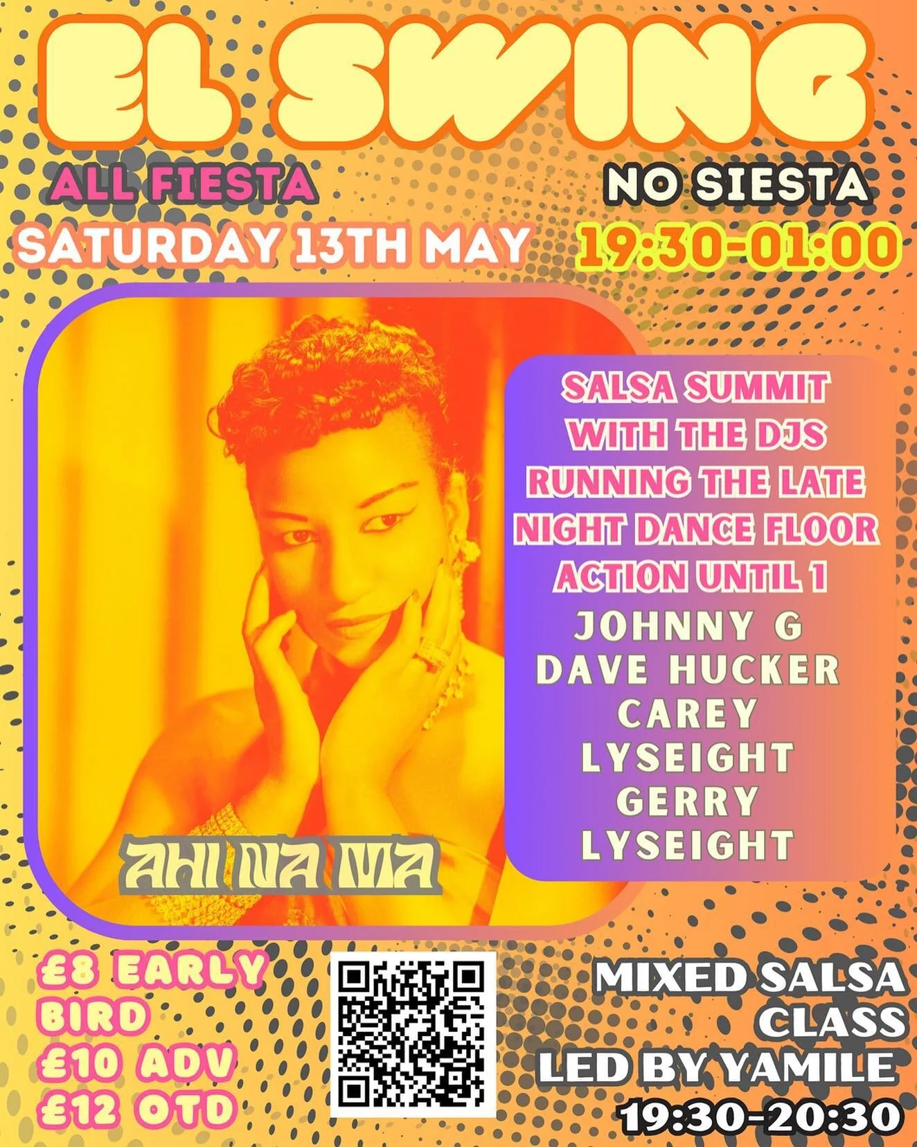 El Swing Salsa 🥁 This Saturday!! 13th May
19:30 - 20:30 Salsa Class 
20:30 - 00:00 DJs & Dancing 💃🏽 
Grab a ticket through the link in our bio. All levels welcome! 
#londonsalsa #elswing #westnorwoodevents #community #salsadancing
