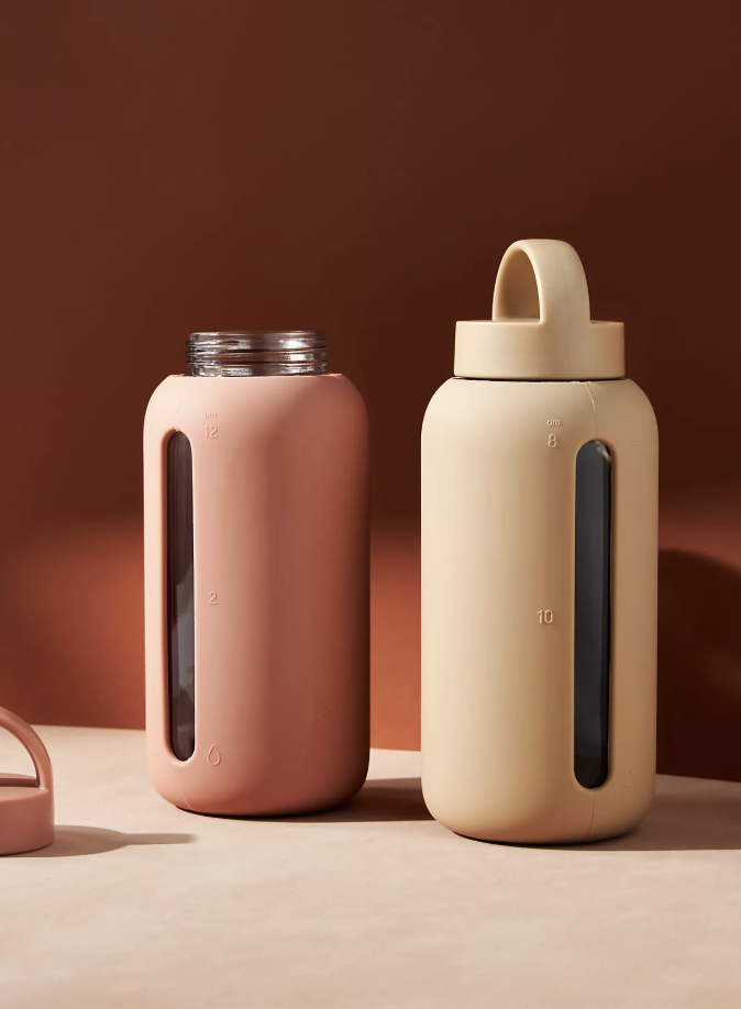 Lily's water bottles of choice are glass. Bink makes the best! Use code "LILYHARRIS" for 10% off.