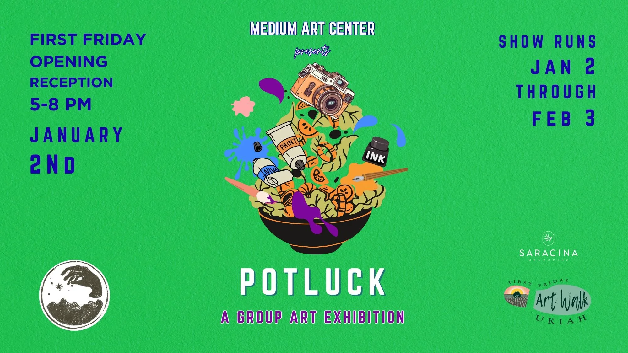 “Potluck” January Group Art Exhibition Opening &amp; First Friday Art Walk 