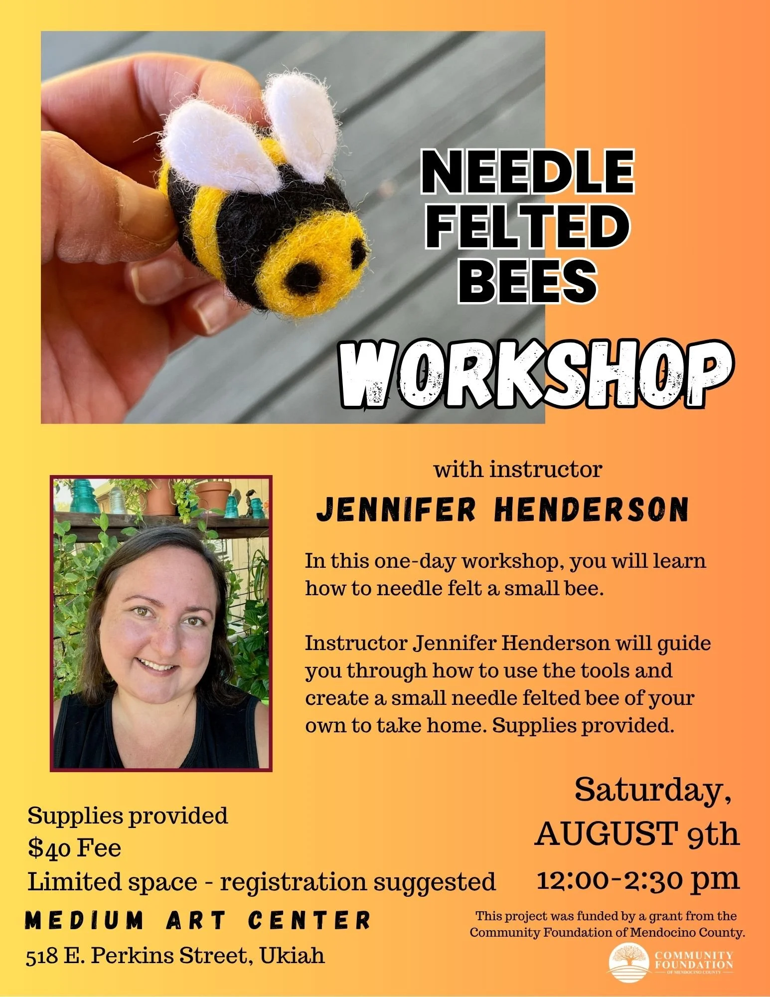 Art for All - Needle Felted Bee Workshop with Jennifer Henderson