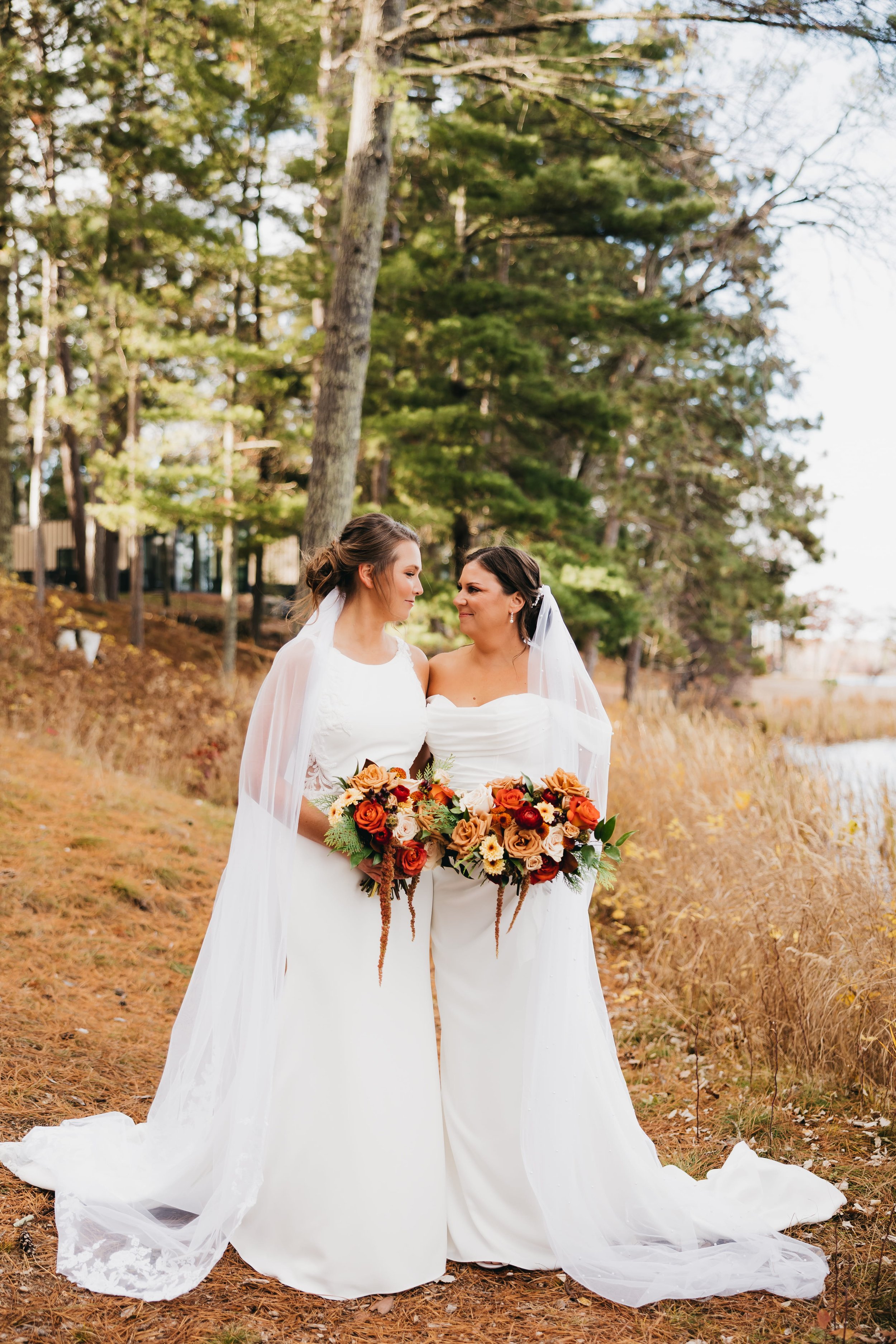 two-brides-candid-walk-pines-nisswa-mn-wedding.jpg.jpg