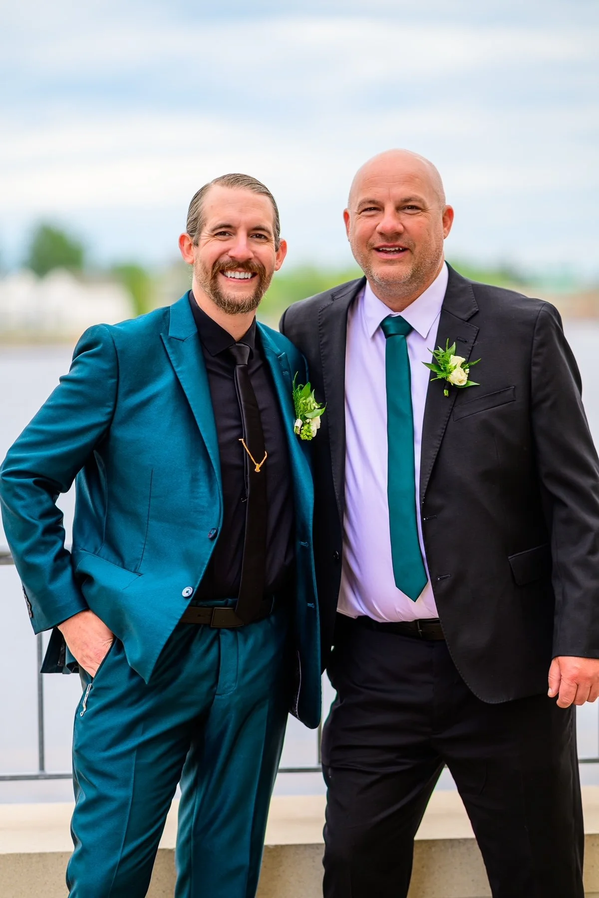 For Floral Sake Color Palette Wedding Groomsman and Groom.JPG