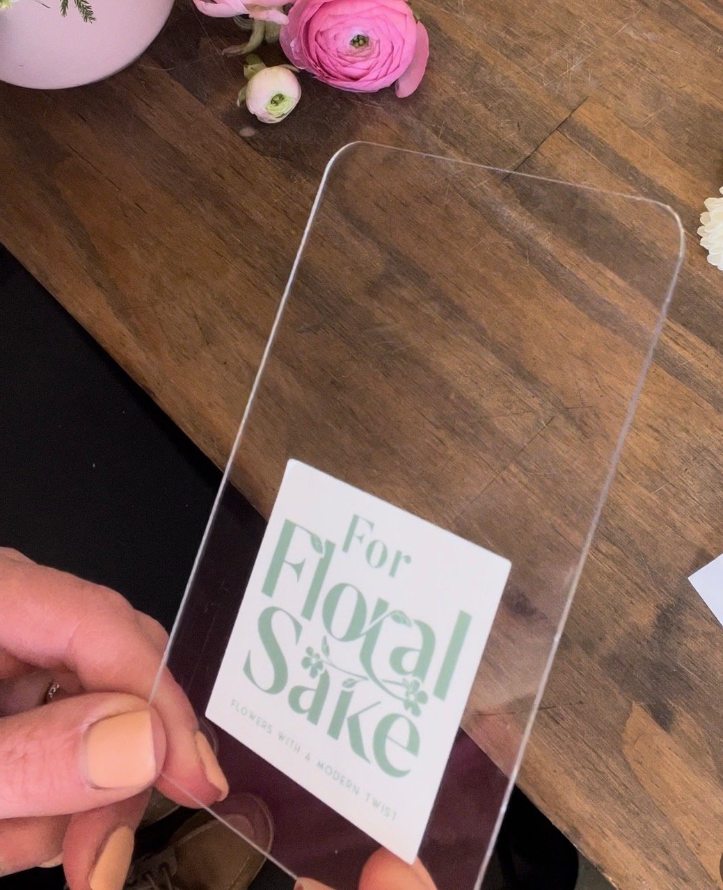 For Floral Sake Pocket Square boutonniere clear base side profile.jpg