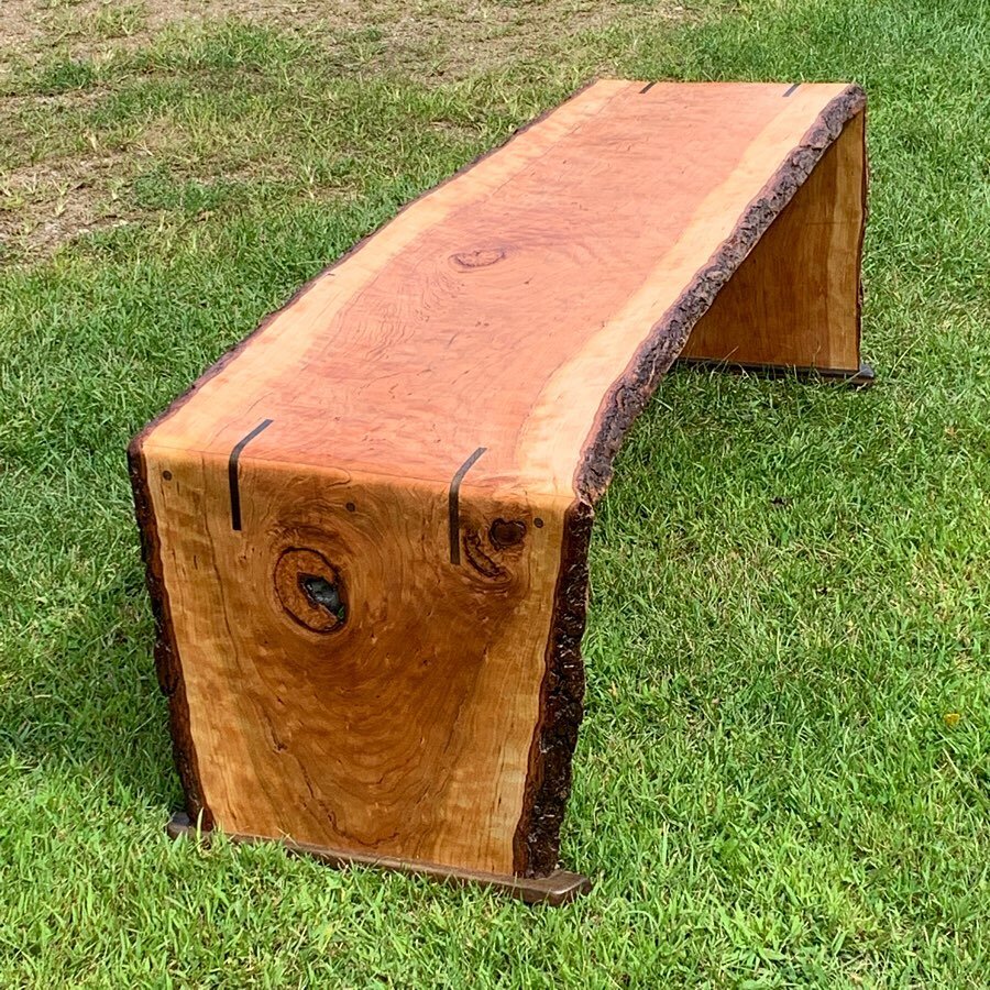 Come check us out at the Rustic Furniture Fair this weekend @theadkx #waterfall #cherry #wood #bench #furniture #dragonfly #nature #continuousgrain #naturaledge #liveedge #design #woodworking #michigan #newyork #upstate #rusticfurnitureshow #adironda