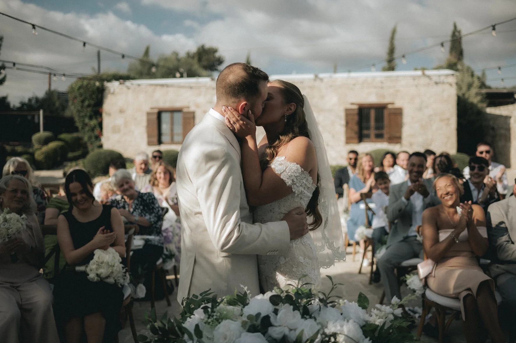 bride and groom getting married in Cyprus at Liopetro