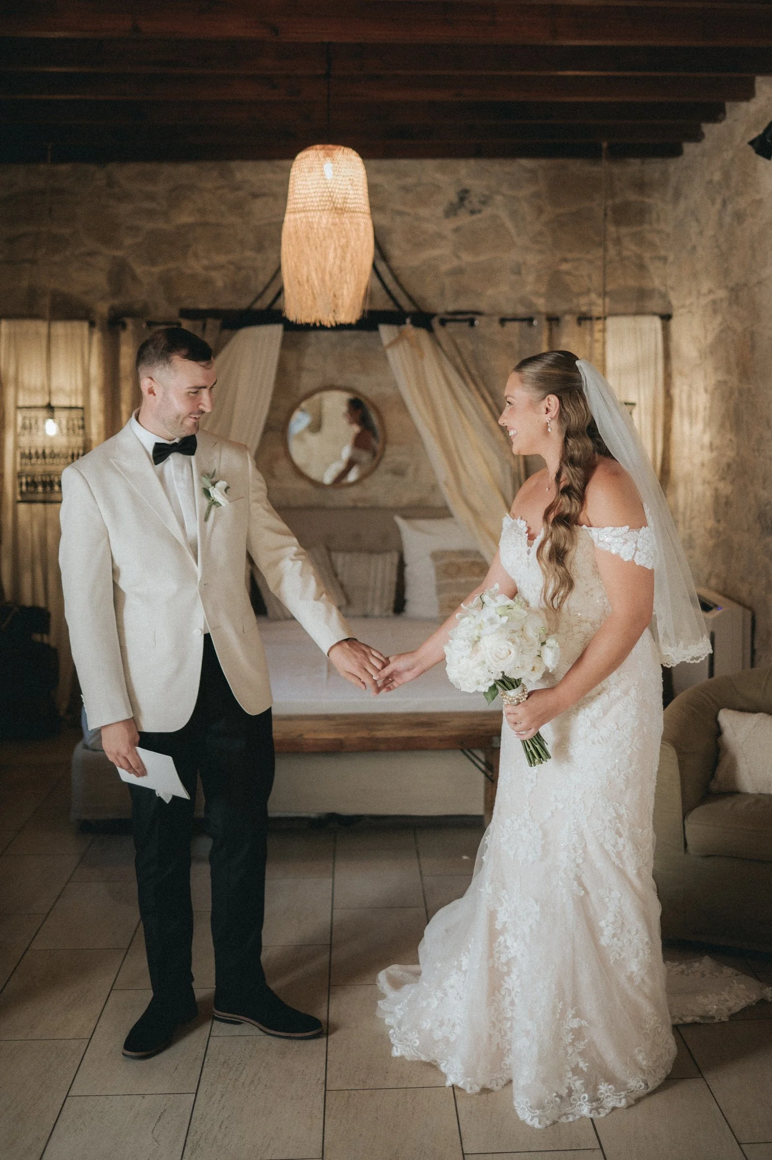First look bride and groom