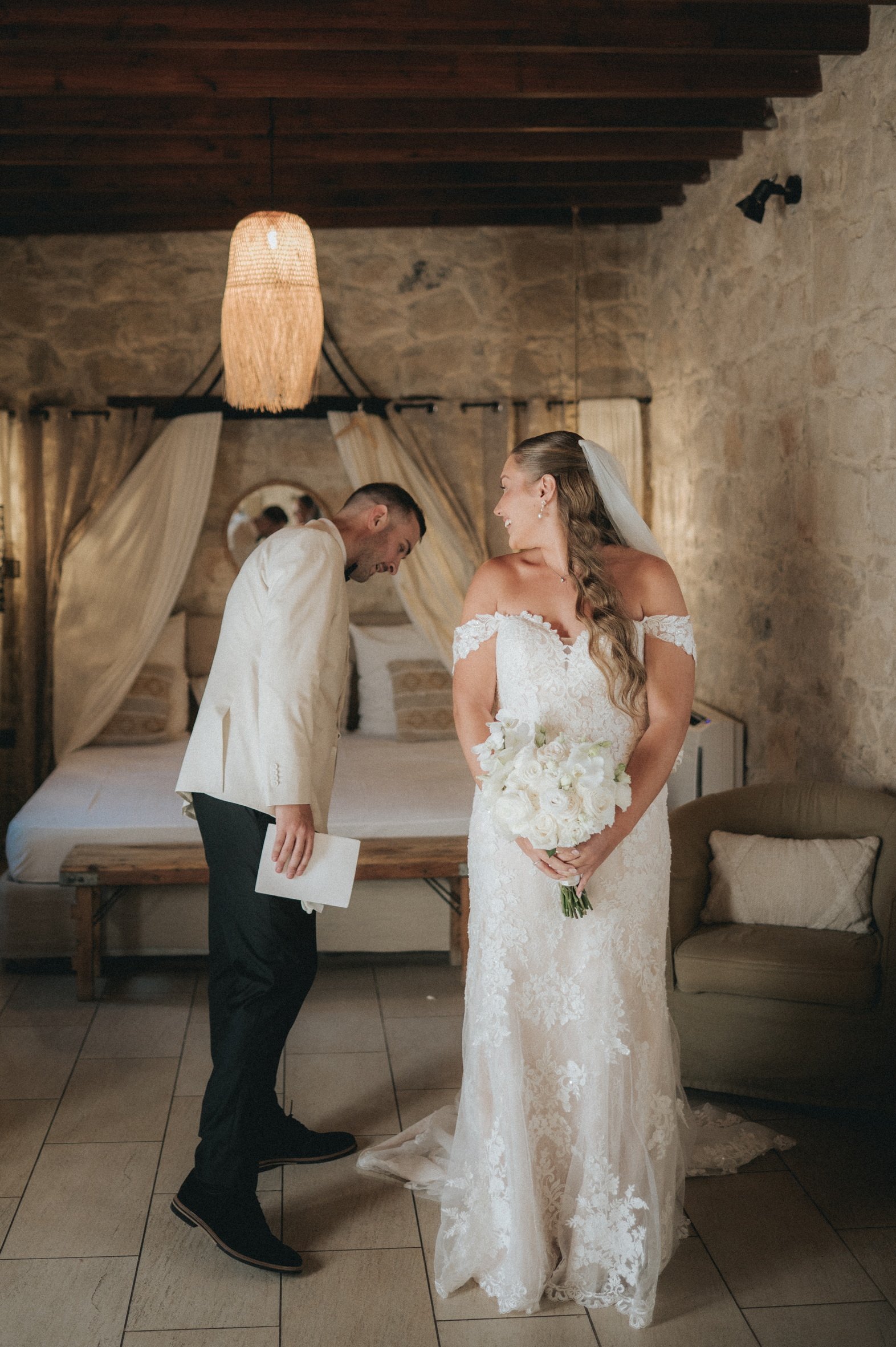 First look bride and groom