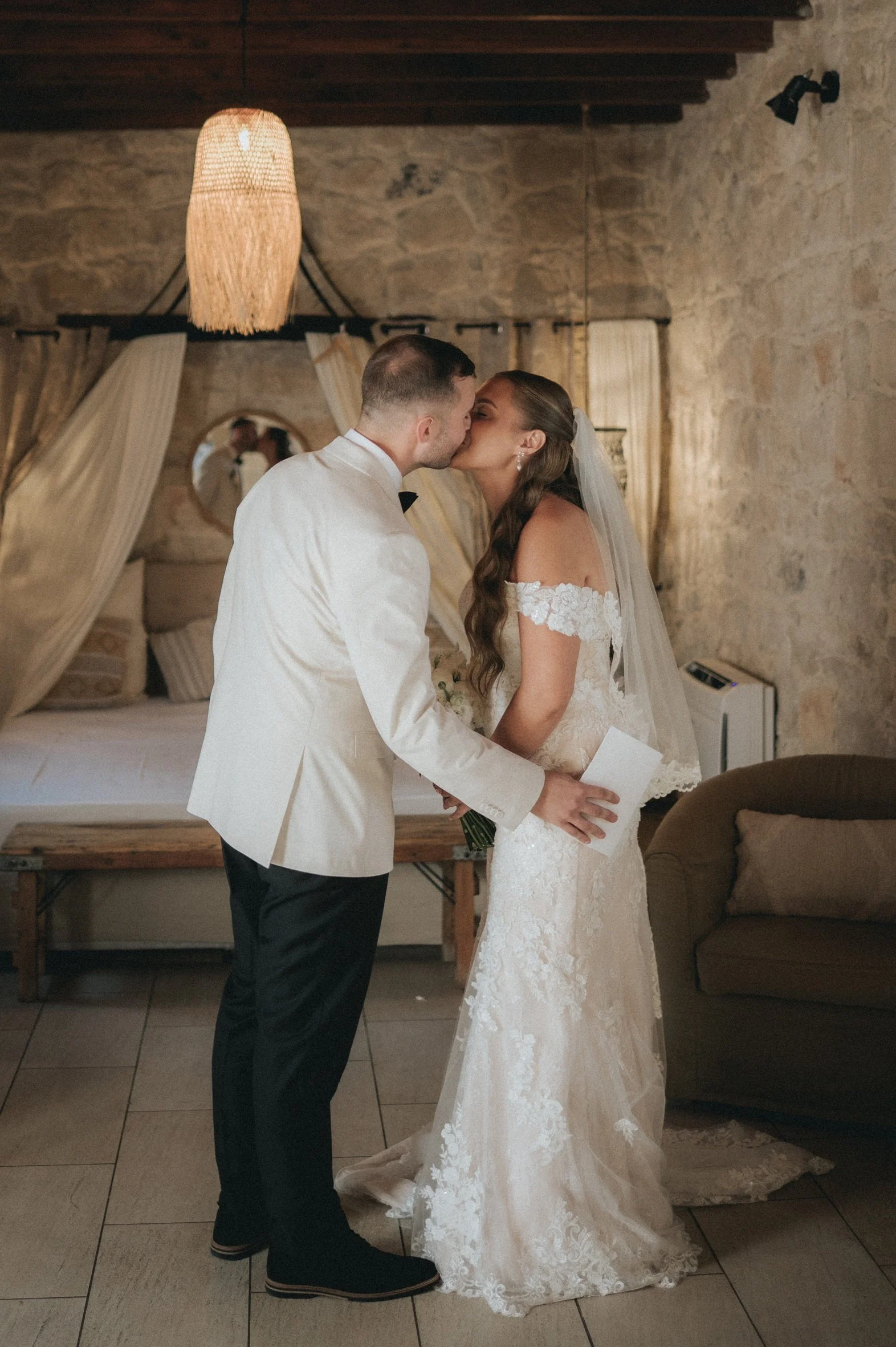 First look bride and groom