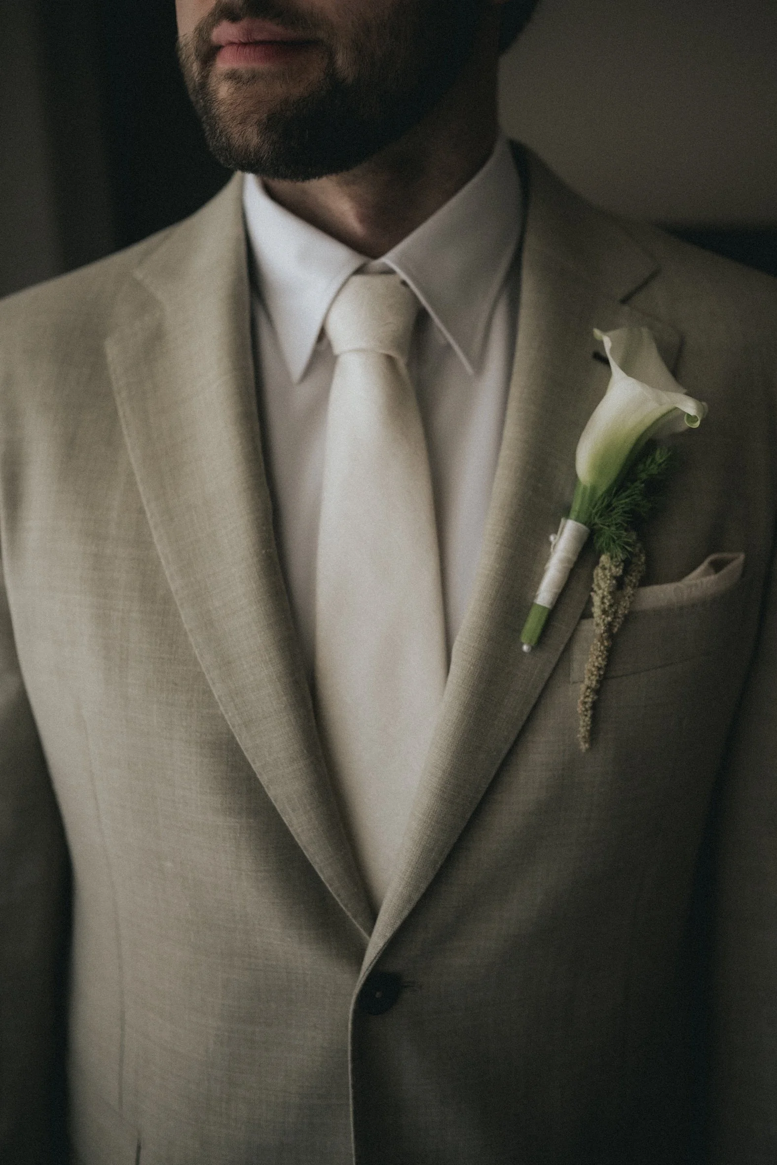 Groom getting ready at the Elysium Hotel