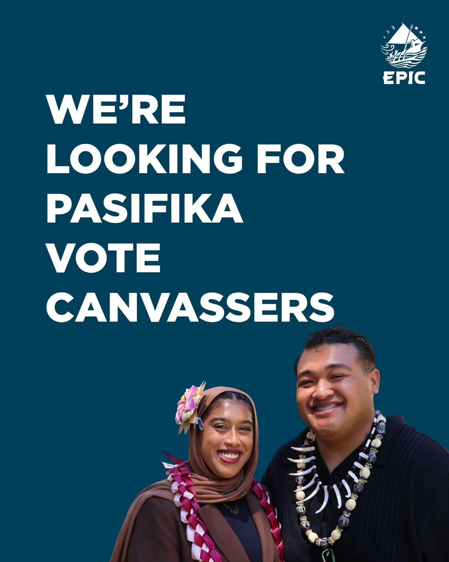 We need you, Pacific Islander Leaders of Today!🌊

Under the direct supervision of the Advocacy and Civic Engagement Manager, the Pasifika Vote Canvassers will support EPIC&rsquo;s nonpartisan Integrated Voter Engagement (IVE) by updating identified 