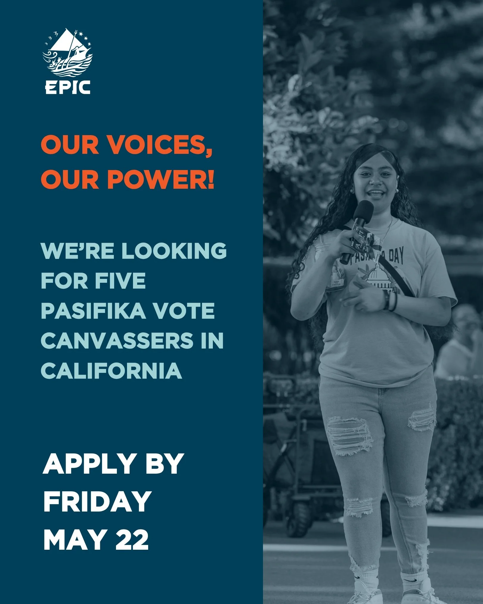 🚨Deadline extended!🗣️

Our voices matter just as much in these midterm elections! That&rsquo;s why we&rsquo;re searching for 5 Pasifika Vote Canvassers&mdash;no experience needed!

Are you interested in getting the word out to our community to regi