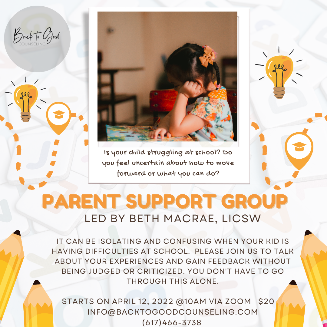 Parent Support Group — Back to Good Counseling