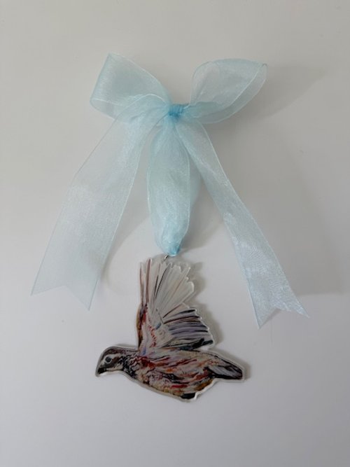 Acrylic quail ornament