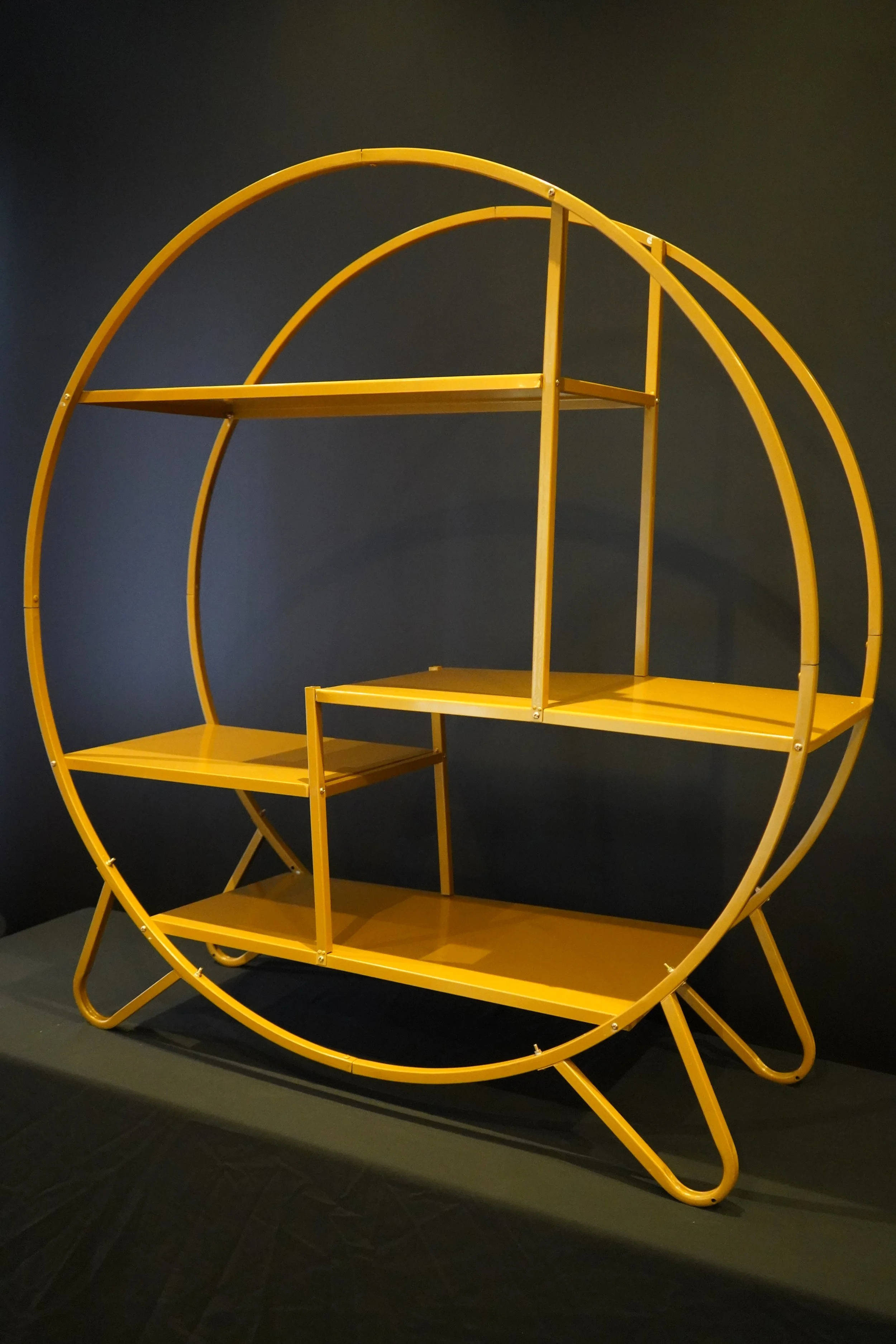 Round Gold Tabletop Display