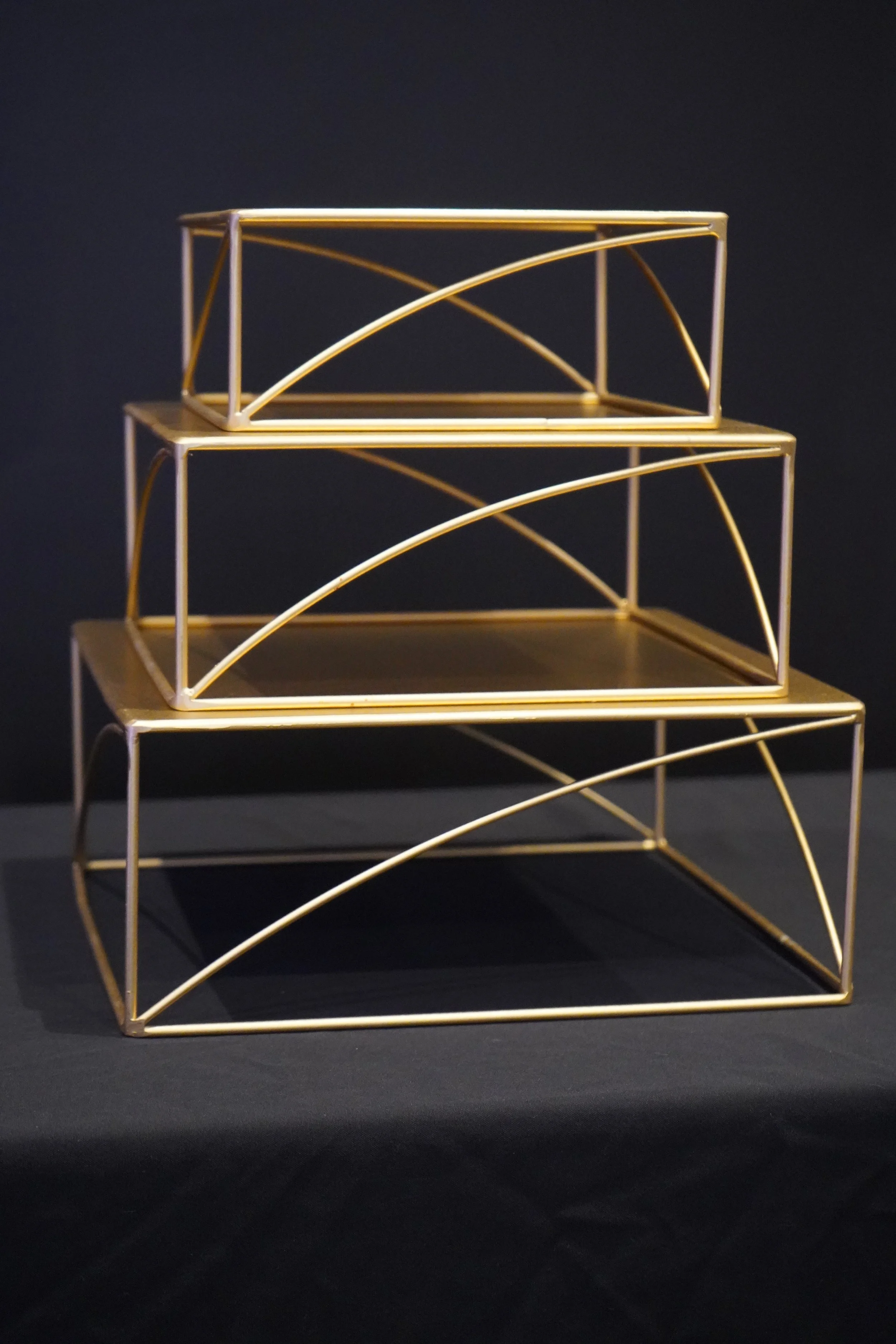 Set of Square Gold Buffet Risers