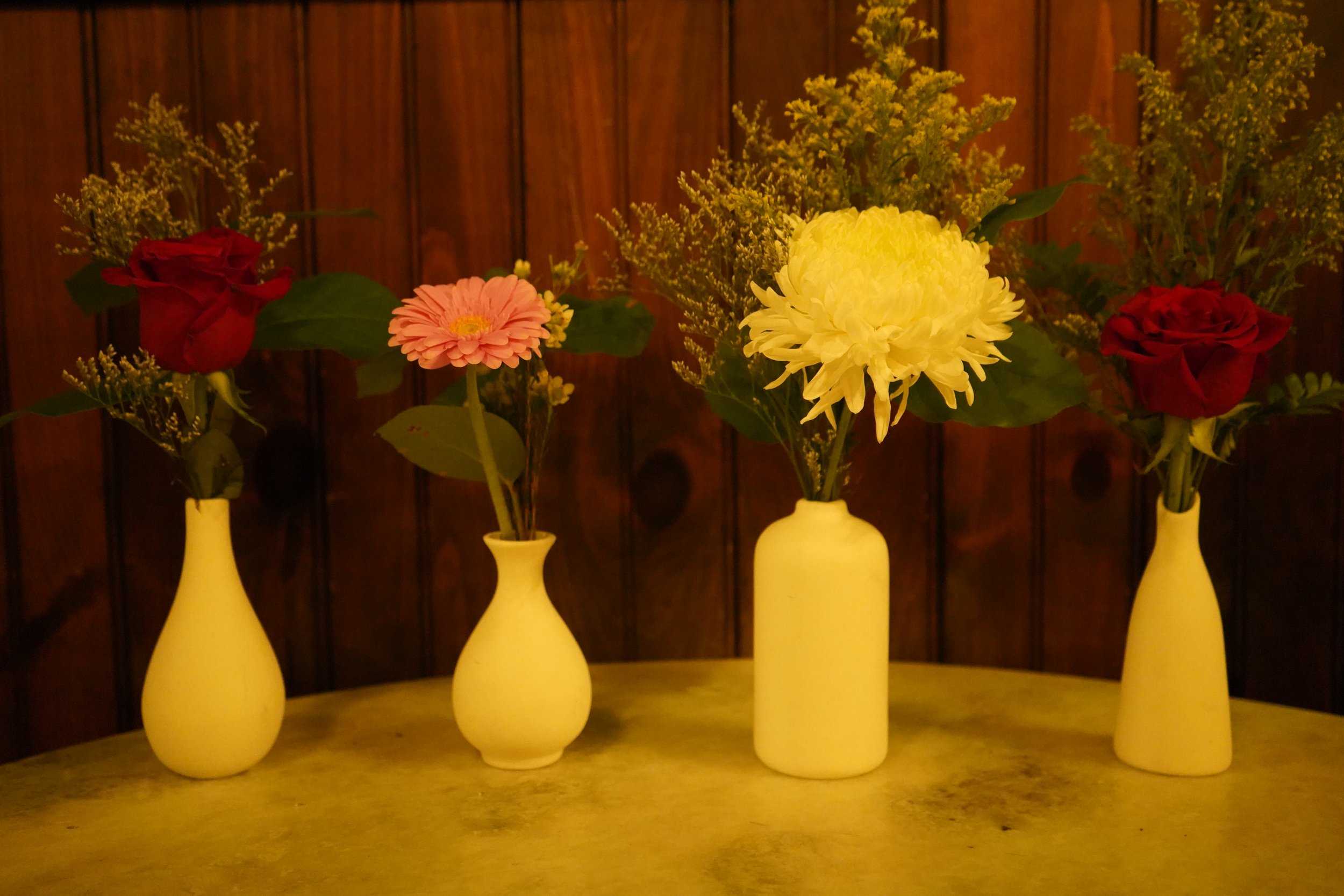 Assorted White Bud Vases (12 total)