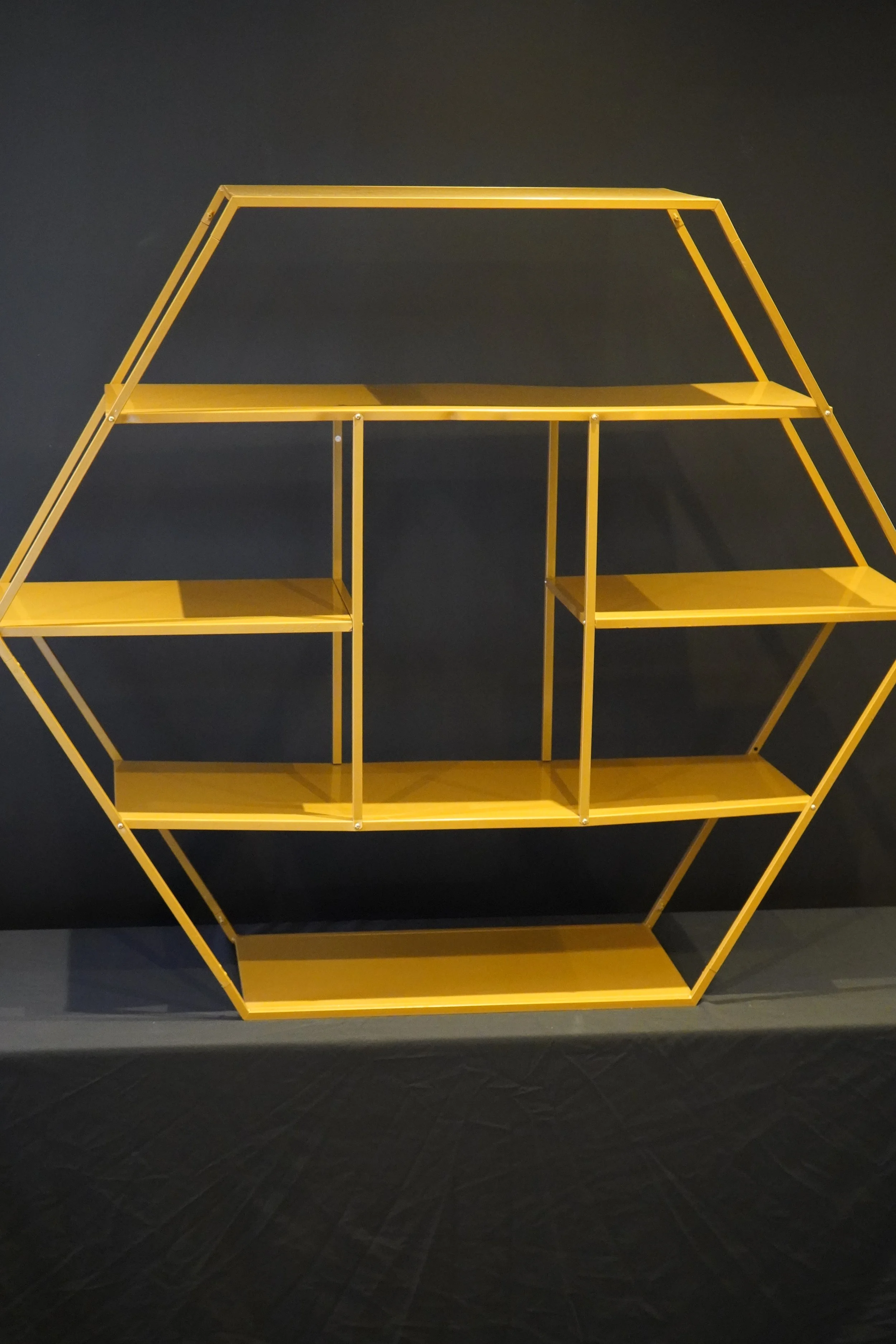 Gold Hexagon Tabletop Display