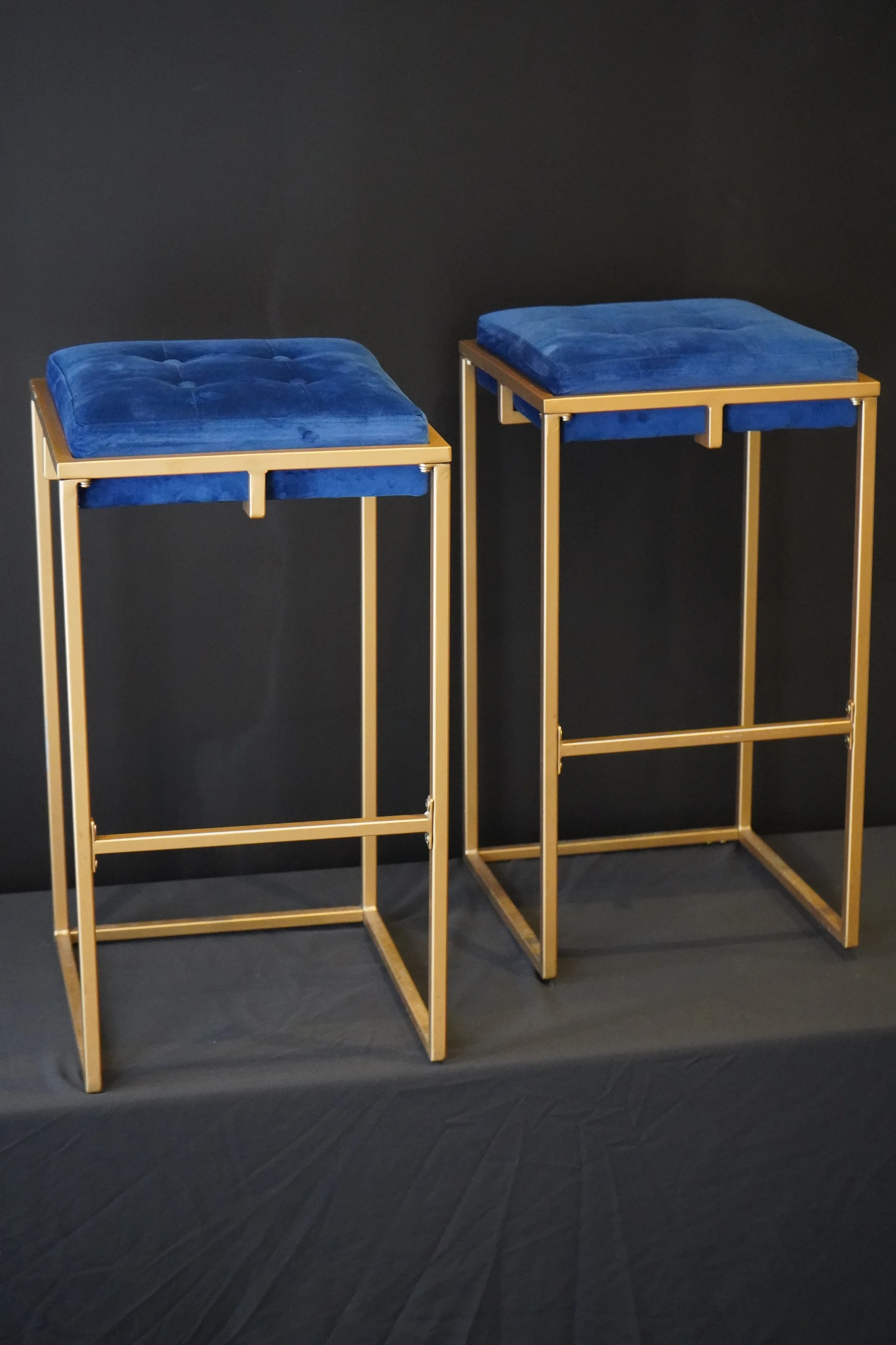 Blue Suede Bar Stools (6 total)