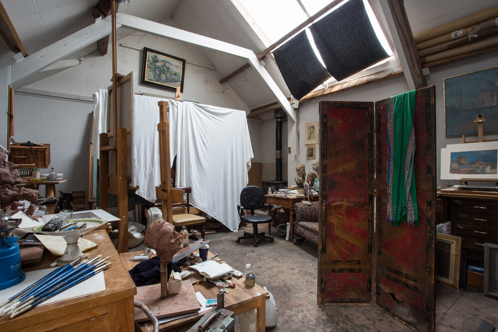 Martin Yeoman's studio, artist's studio in natural light