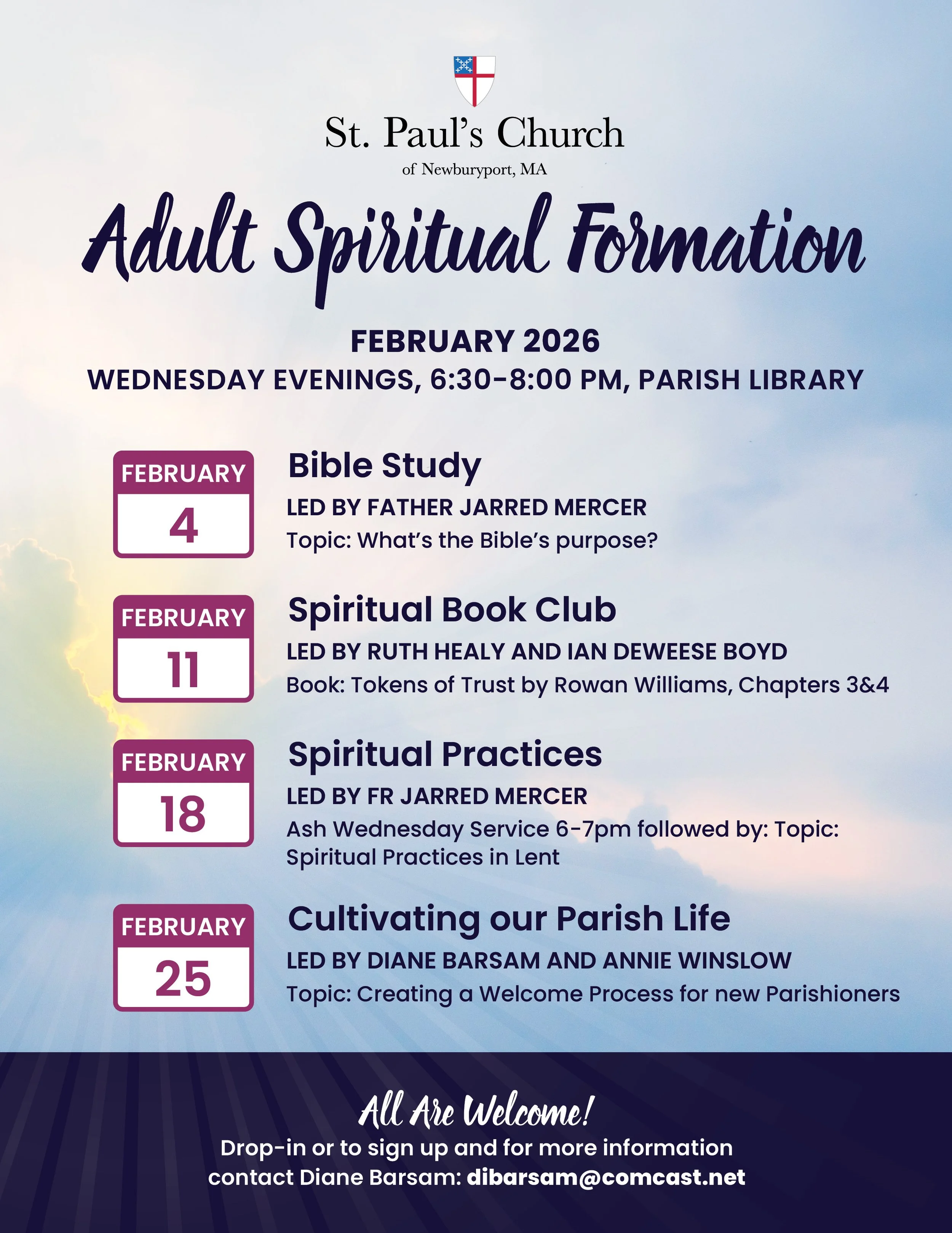Adult Spiritual Formation Classes Feb 2026