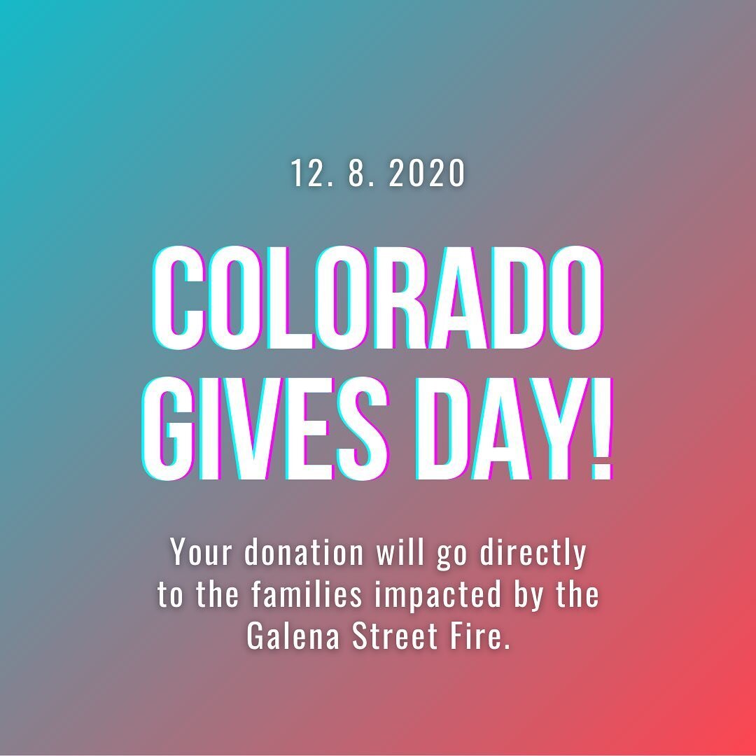 Today is Colorado Gives Day! It&rsquo;s the giving season, and RISE is giving back too. This year, every cent donated will go directly to the families impacted by the Galena Street Fire, allowing them to start rebuilding their lives by securing new h