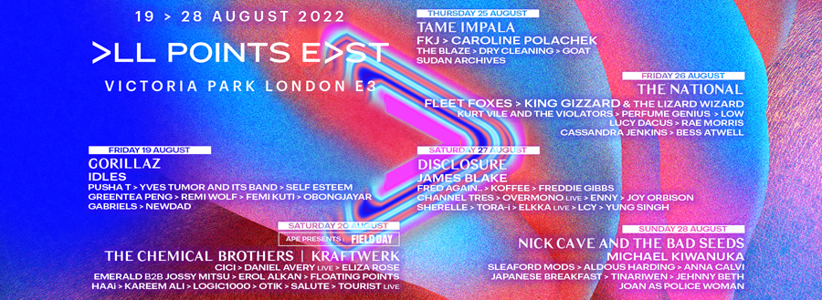 All Points East presents Field Day at Victoria Park (London) on 20