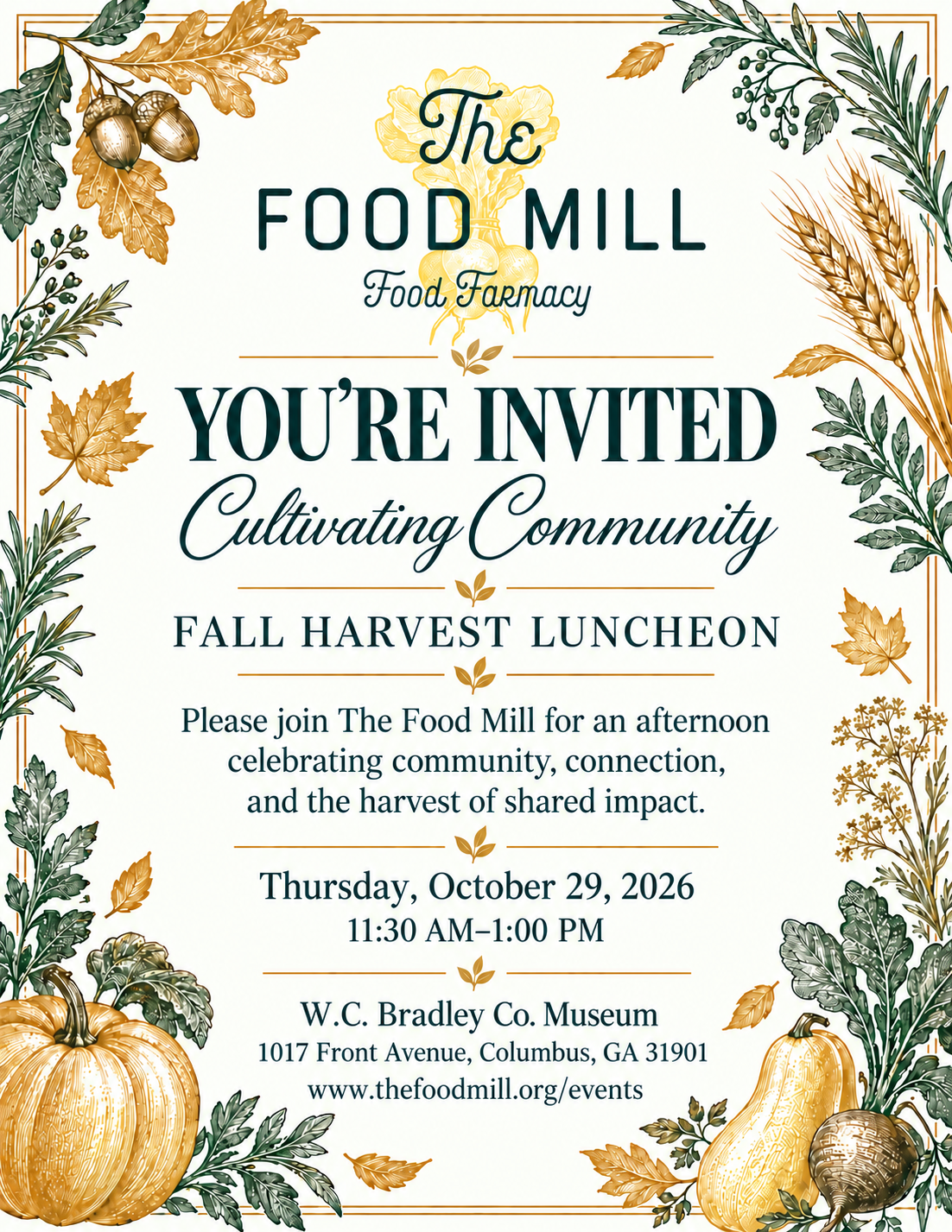 Cultivating Community: Fall Harvest Luncheon 2026 Individual Tickets